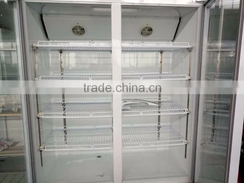 supermarket showcase refrigerators vertical refrigerated showcase two door beverage coolers