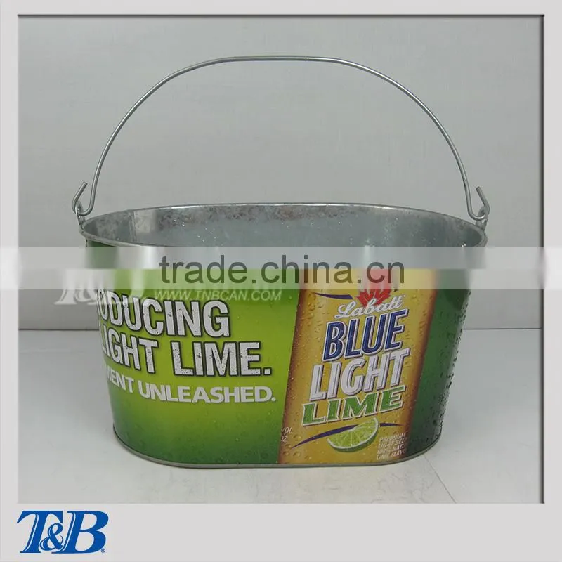 champagne ice bucket,iron bucket with metal handle