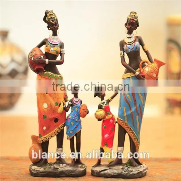 unique Africa figurine mother and baby figurine for home decoration