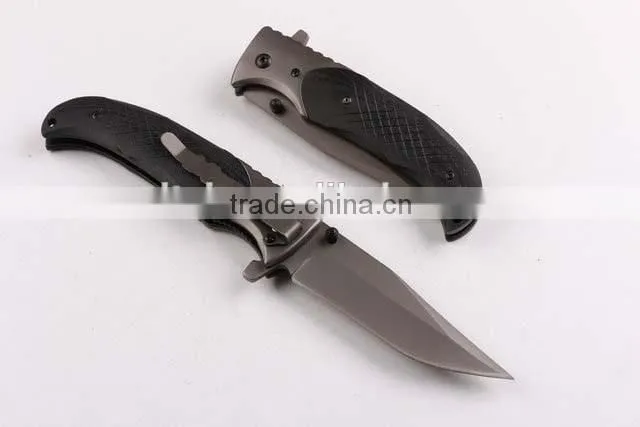 OEM black G10 handle 440 folding camping knife