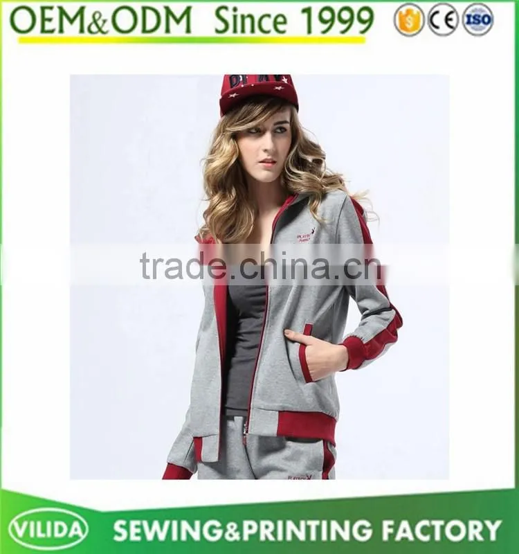 Custom Women Zipper Sweater Blank Women Sports Hoodie