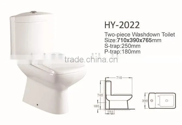 Ceramic Washdown Chinese Two Piece WC Toilet