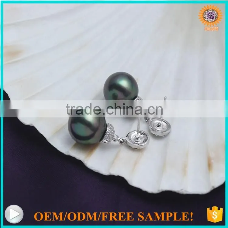 925 silver cz authentic south sea shell pearl earrings