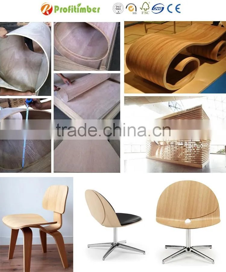 Bent chair seat and back plywood