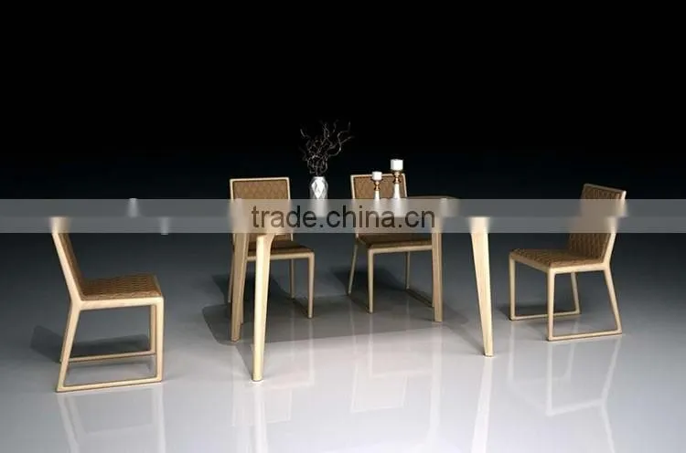 modern simple design E1MDF top wooden frame dining table chair set