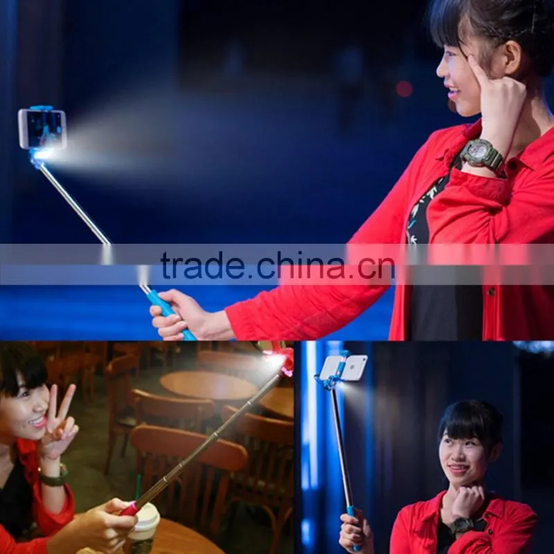 Wired Mini LED Selfie Stick with Flash Light Monopod Handheld Mini Flash Selfie Stick for iPhone Samsung HTC Camera Smart Phone