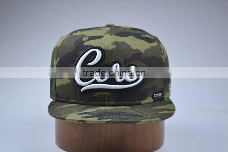 Custom Embroidered Snapback Cotton Cap Camouflage Colour