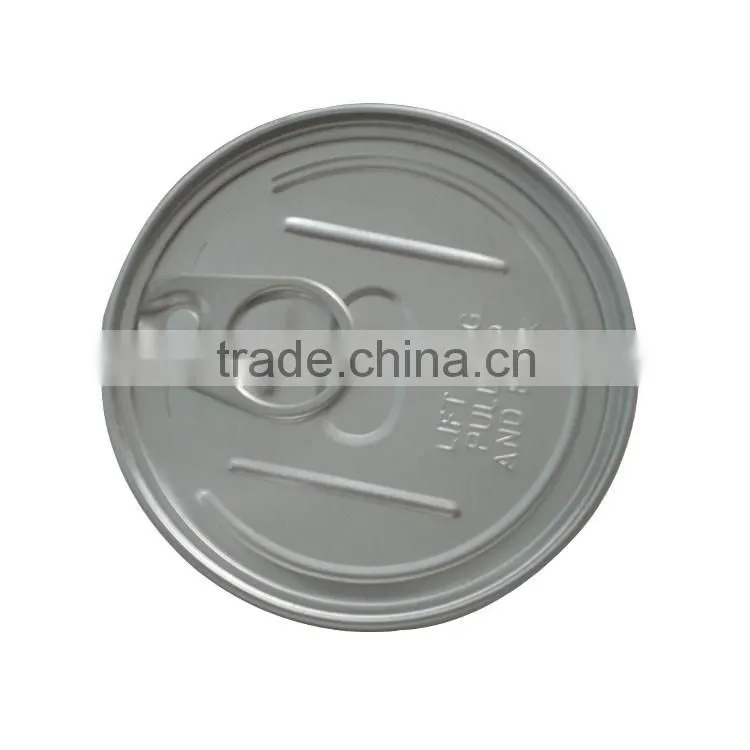 round pop-top tin can, tin can with easy open ring for canning