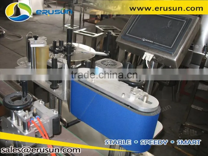 Automatic self adhesive sticker bottle labeling machine