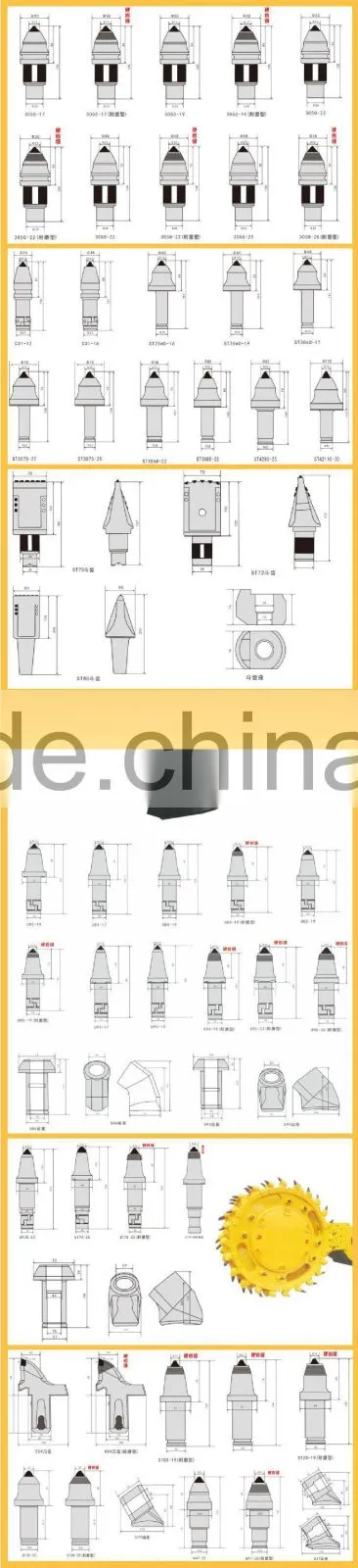 Popular construction machinery part tungsten carbide bullet teeth