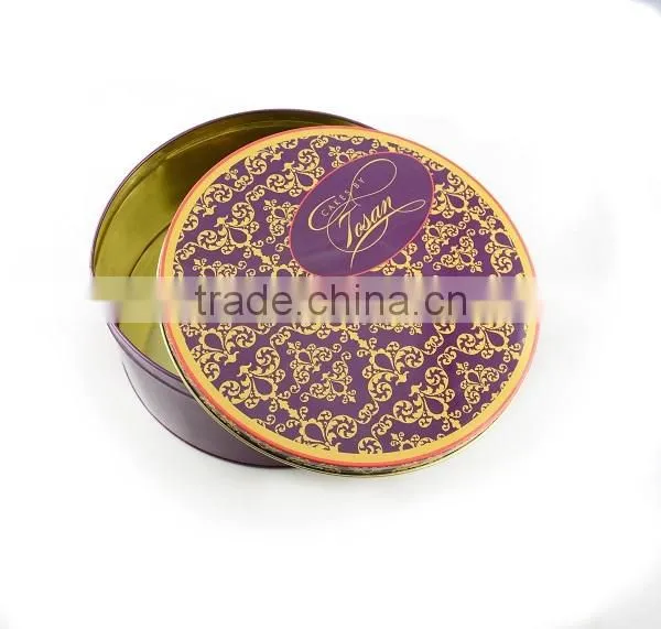Guangdong Large decorative Round Stacble metal tin cans box