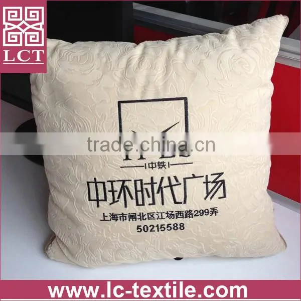 wholesale made of high grade polyester suede fabric throw pillow with custom designs embroideried(LCTP0054)