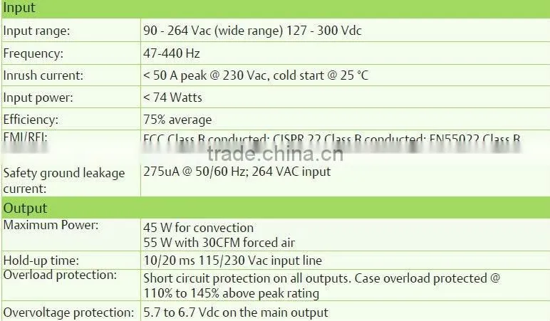 Sell Astec NPT42-M 45W 12V 5V Triple output AC-DC Power Supply for Medical