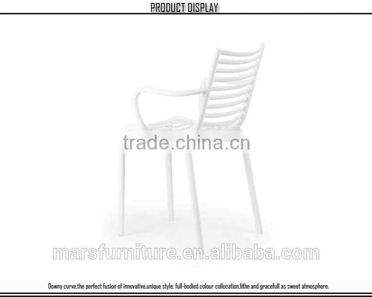 Cheap stackable pp chair armrest for dining