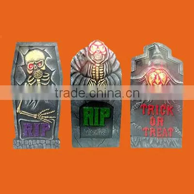 Halloween "Be Very Afraid" Lighted Tombstone Display - Lights/Sound