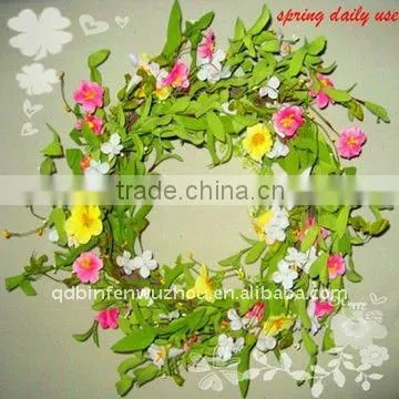 Artificial Decorative Spring Wreath for Indoor or Garden Decoration,spring artificial flower wreaths