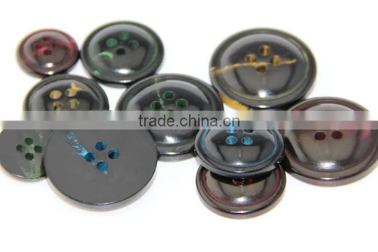 High End Natural Dyed Colorful 4 Holes Real Horn Suit Jacket Coat Sweater Buttons