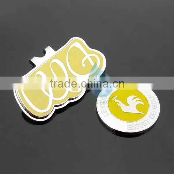 enamel magnetic golf ball marker hat clip with photo etch
