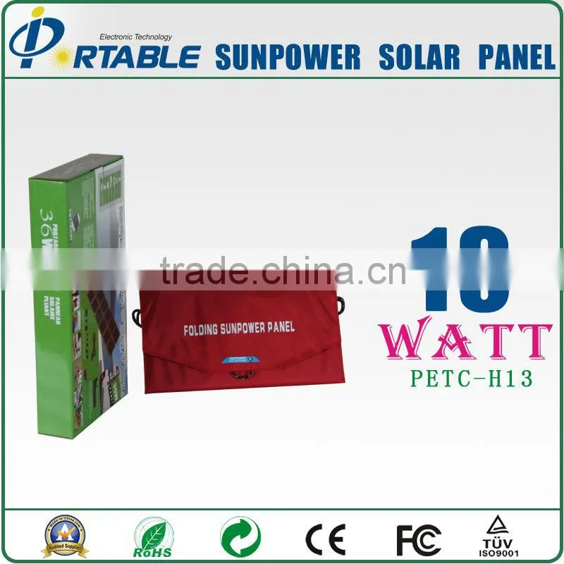 13W Sunpower folding solar panel for Iphone, tablet pc