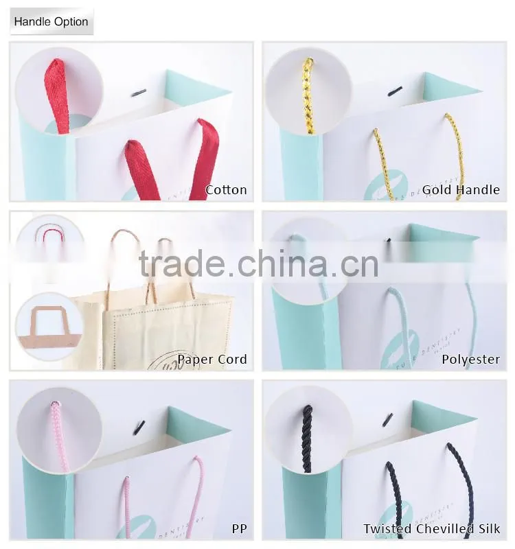 New fancy custom logo printed shopping bag gift paper bag with handle