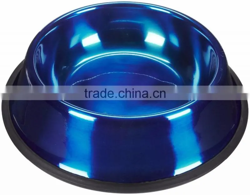 Stainless Steel Dog Bowl * Rust Proof with Non-Skid Durable Natural Rubber Base That Won't Slip * 32oz (Dry Weight) Pet Feeding