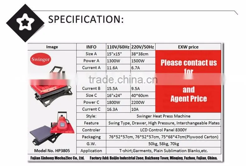 Digital Control Printing Heat Press Machine For T Shirt Sublimation