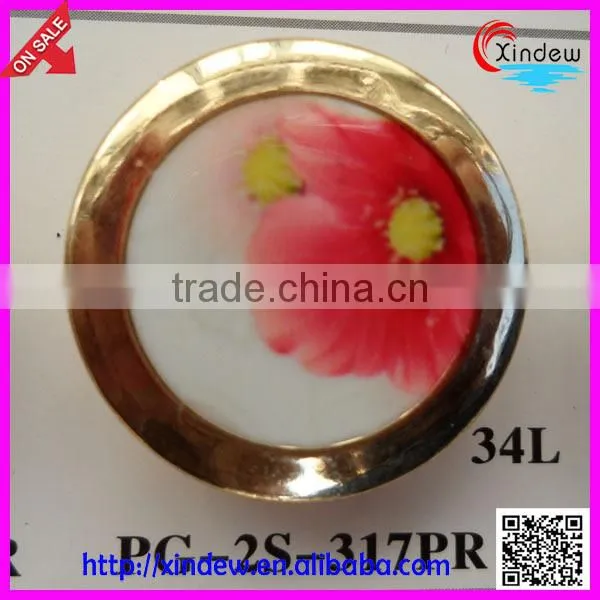 Fashion design Chinese style printing fancy plastic buttons