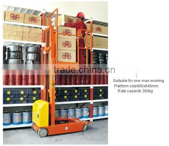 Electric Stacker Battery Operated Aerial Platform Order Picker Truck