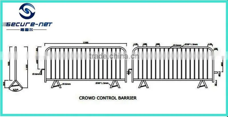 strong style concert crowd control barrier temporary steel fence predestrian barrier