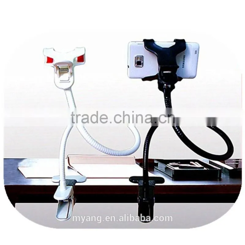 Wholesale 360 degree Retractable Metal long neck ,Hand Free lazy bed holder for ipad,Tablet holder phone clip for table