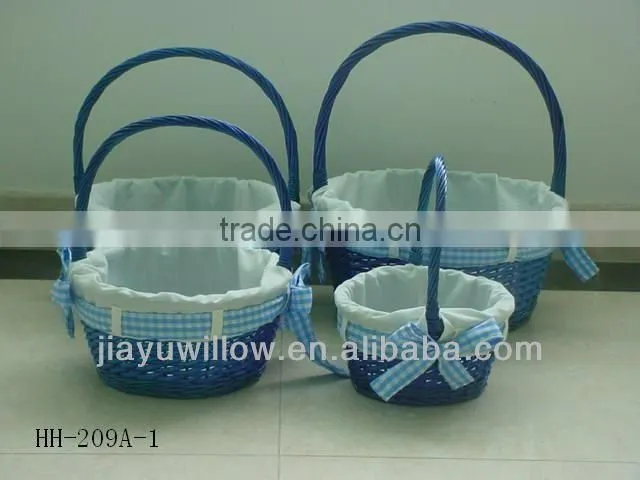 Bowknot lined willow Wicker baskets