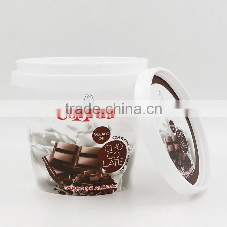 Customized ice cream cup with brands, cool ice cream tub with lids, ice cream container for freezer