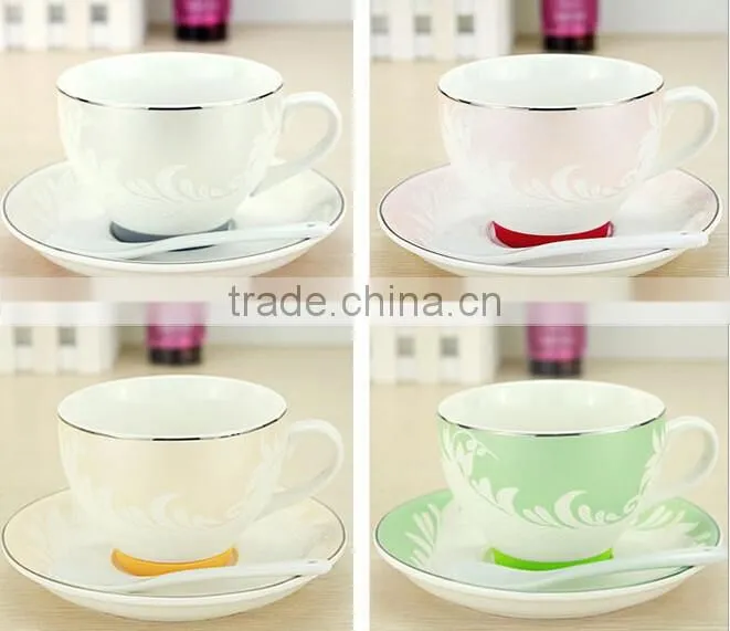 New arrival procelain gold rim tea cup sets