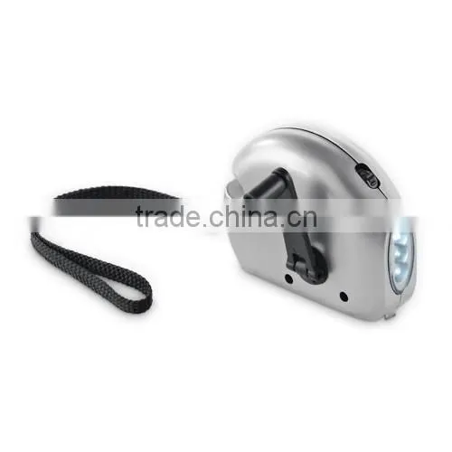 Dynamo torch with 3 LED and 1m tape measure