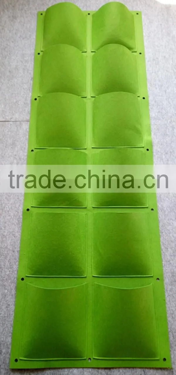 Felt bags vertical garden
