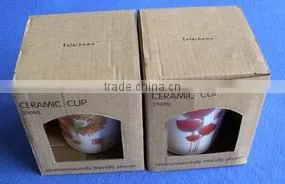 decal porcelain wide mouth cup with wood cover