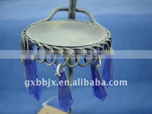 Blue pearl black wire people shape decorative candlestick crafts