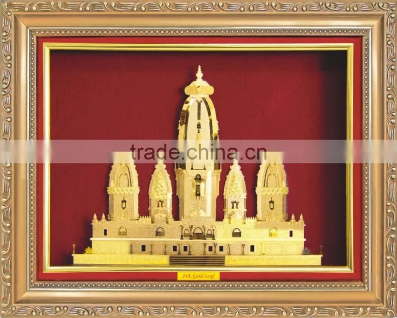 Gold foil buildings photos frame for business gift