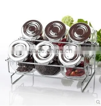 kitchen clear oval round glass jar for spices
