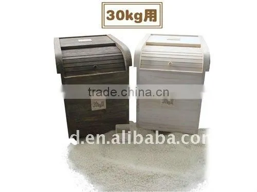 natural solid wood storage box with lid kitchen use wooden container wood rice box