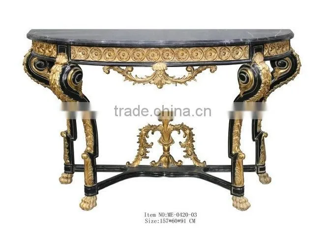 Egyptian Reproduction Furniture Black and Gold Console For Living Room Display