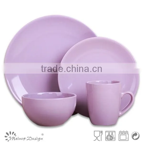 16pcs solid color stoneware dinner set