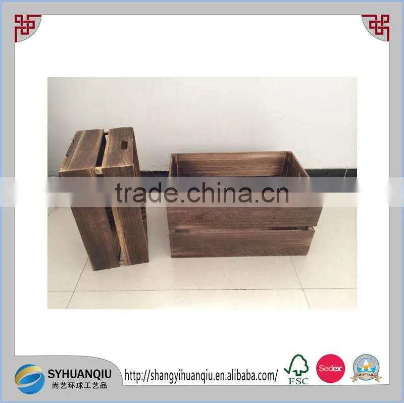 Shabby Chic and Dark washed wooden furit crate