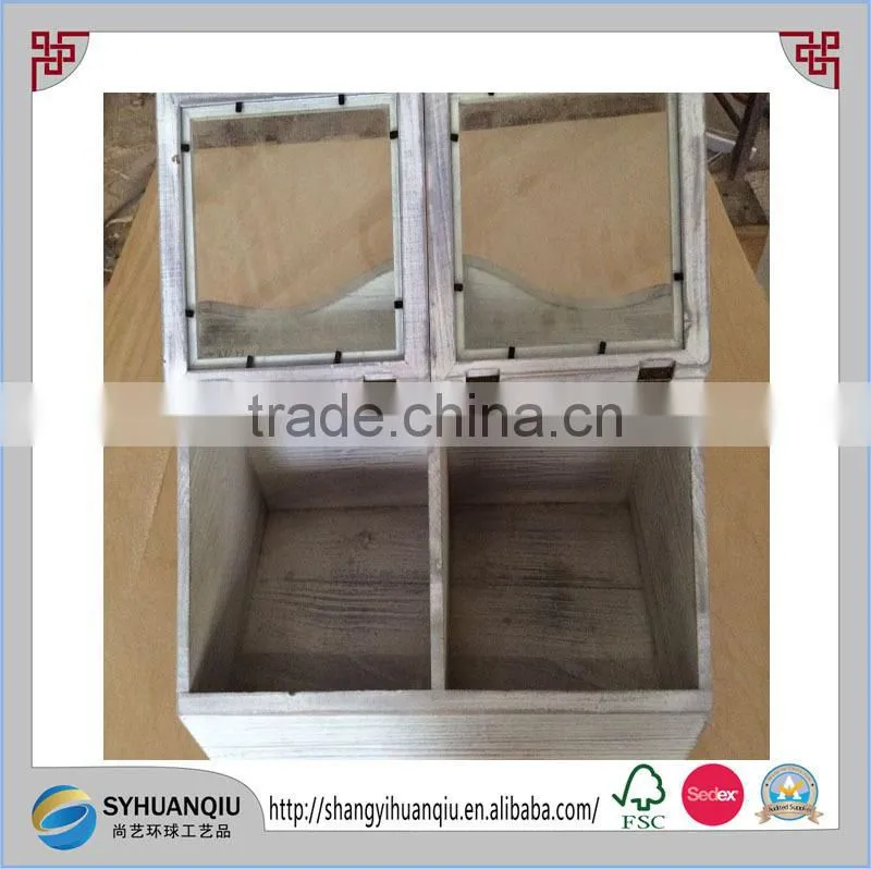 Solid wooden candy display storage box with transparent lid