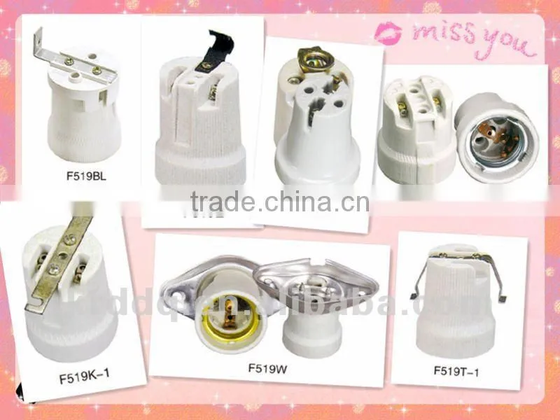 ceramic/porcelain electric lamp holder/lampholder 519BL E27