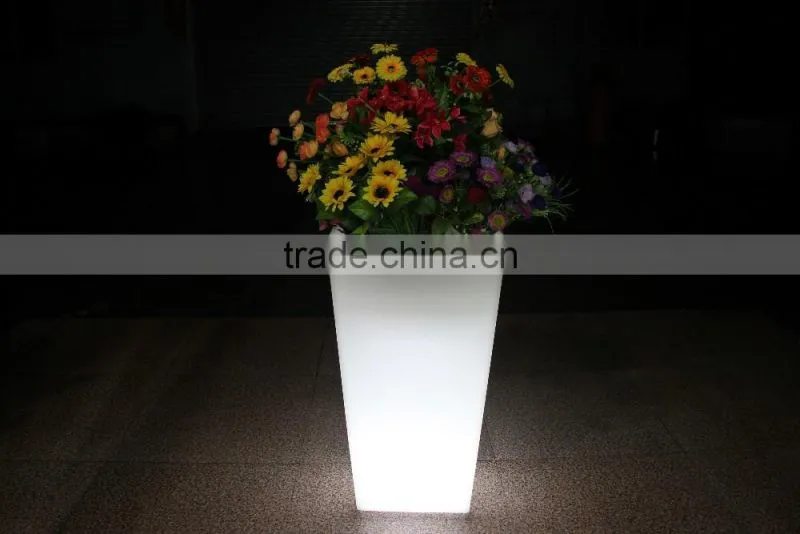 Led lighted flower pots plastic flower vase home decoration pots
