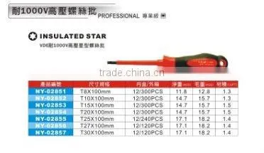 1000V insulated slotted screwdriver with magnetic tips(VDE TOOL)