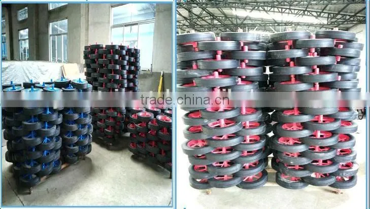 PU solid rubber wheel 4.00-8 16*4"