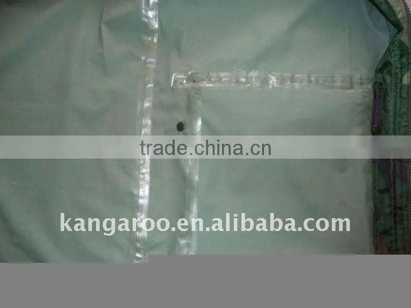 BLUE /Yellow / black 190T nylon with PVC coating rainsuits