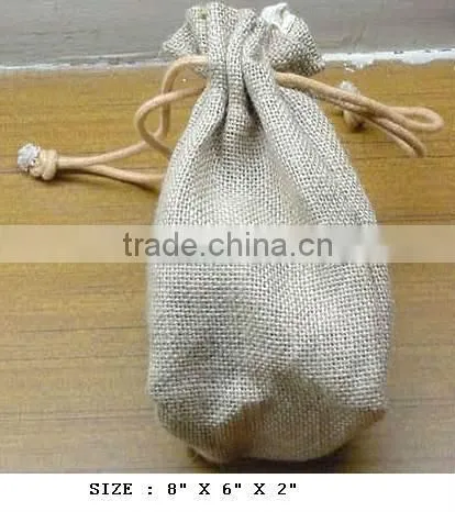 Jute drawstring bag